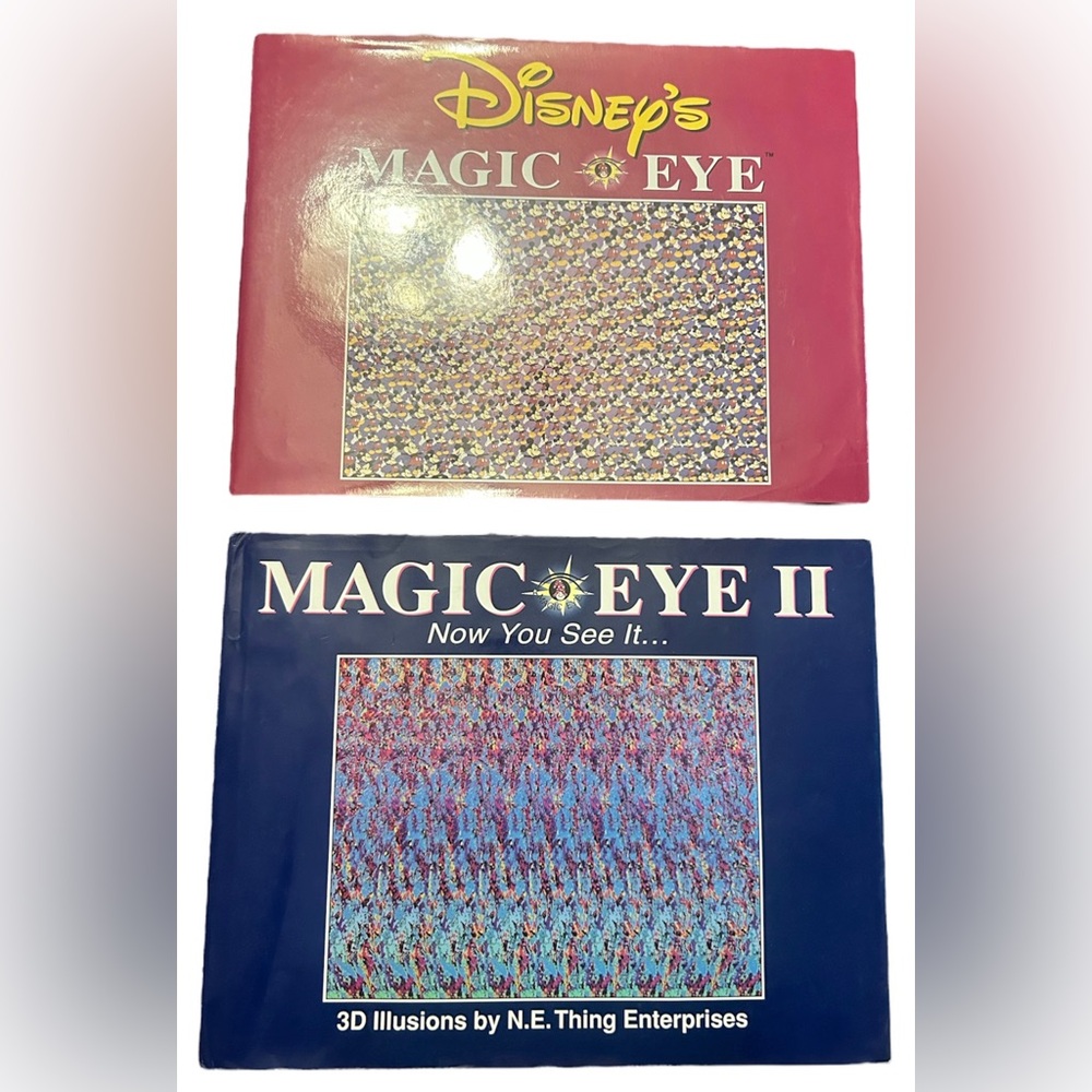 2 Magic Eye Books- Magic Eye Disney and Magic Eye 2